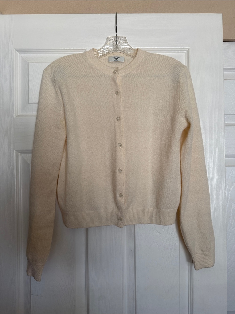 Aritzia Whisper White Bare Cashmere Cardigan XS